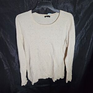 J. JILL Wearever Collection Speckled Crewneck Lightweight Sweater